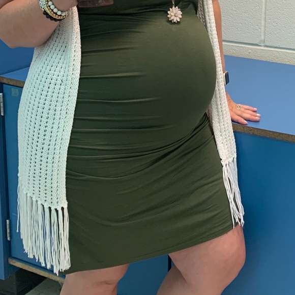 Olive Green Maternity Dress - Picture 2 of 2